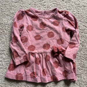 Pink Pumpkin Print Kids Top